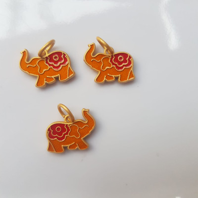 Phụ Kiện Charm Vòng Tay Nữ đẹp  Hình Voi màu vàng  Các chị phối với vòng đeo tay của mình xinh xinh ạ