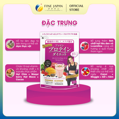 Bột Protein thực vật Aya’s Selection Protein Diet FINE JAPAN vị Mix quả mọng gói 325g