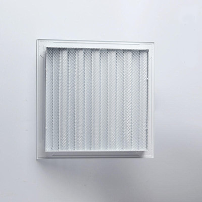 Tấm chắn gió louver 350x350 kèm lưới chắn côn trùng lắp thông gió ngoài trời tránh hắt mưa