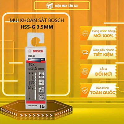 Bộ 10 mũi khoan sắt HSS-G Bosch 3.5mm 2608595058
