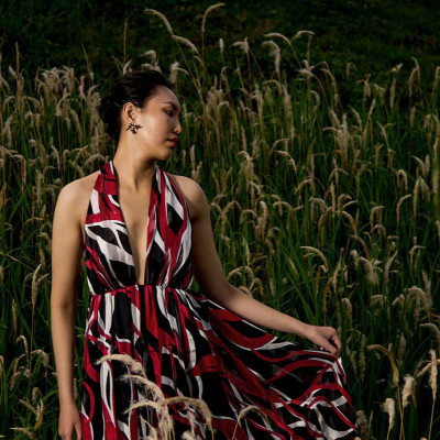 Đầm Maxi Dạ Yến, Đầm Maxi Cổ Yếm Hở Lưng DRE266 thời trang thiết kế Hity