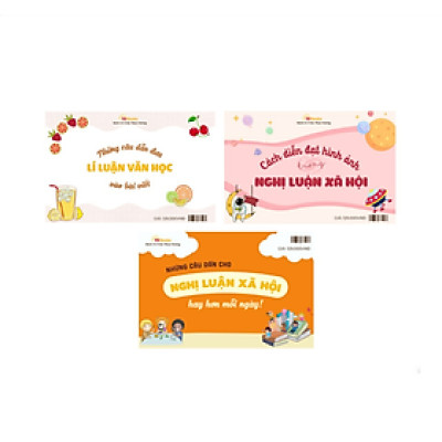 Sách - Combo 3 cuốn FlashCard Những câu dẫn đưa lí luận văn học + nghị luận xã hội