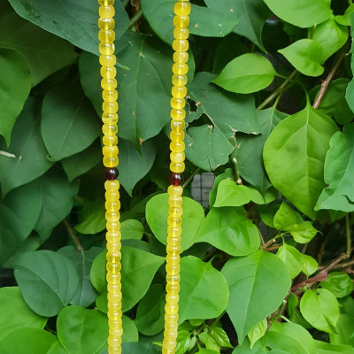 Sợi Dây Chuỗi Đeo Cổ Hổ Phách Bánh Xe Vàng Anh trang sức phong thủy quý hiếm sang đẹp 7mm 100% qua sự hóa thạch nhựa cây thông cổ đại quý giá và có giá trị cao  Rất hợp mệnh kim, thổ, thủy tốt sức khỏe,may mắn khó có loại đá nào sánh kịp ạ