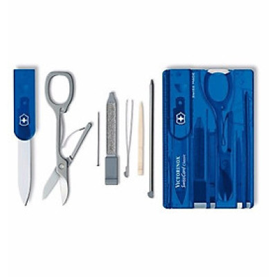 Victorinox- Bộ dao đa năng SwissCard màu xanh, trong hộp # 0.7122.T2