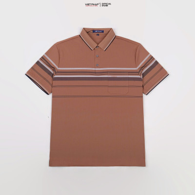 Áo Polo Nam VIỆT PHÁP Form Luxury - Thun Lụa Lạnh Sọc, lịch lãm, sang trọng 50654