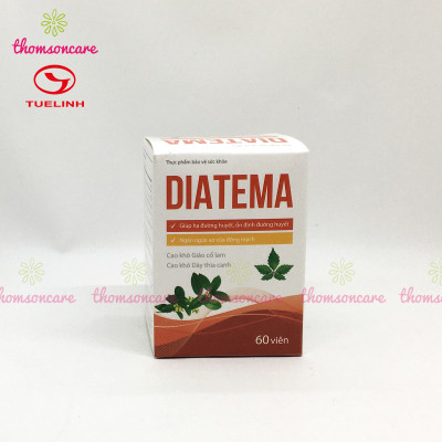 Diatema - Viên uống cho người tiểu đường, từ thảo dược, Giảo cổ lam và Dây thìa canh - Chính hãng Dược Tuệ Linh