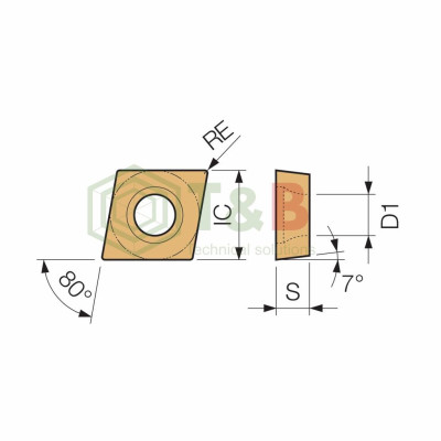 Mảnh Dao Tiện Ngoài Kim Cương  PCD Kyocera Model CCMT09T302SE KPD001