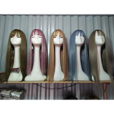 Tóc giả cao cấp thẳng chịu nhiệt- tặng lứoi chùm tóc- hình thật