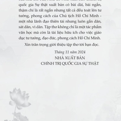 Hồ Chí Minh - Người tin ở con người (bản in 2024)