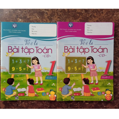 Sách - Combo Vở ô li bài tập Toán 1 (Quyển 1 + Quyển 2) - CD