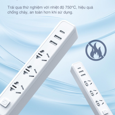 Ổ Cắm Điện Tích Hợp Sạc Nhanh 2A1C Chính Hãng Xiaomi Lydsto Power Strip - Hàng Nhập Khẩu