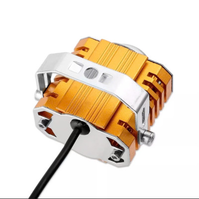 Đèn Trợ Sáng Motofish Xe Máy Ô Tô Chống Nước 12v-80v 45W: Thiết Kế Mới, Cốt Vàng, Pha Trắng