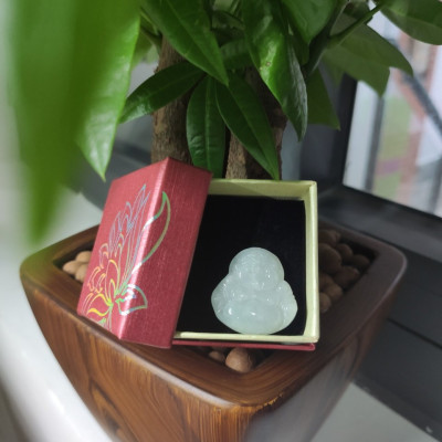 Mặt Dây Chuyền Đá Cẩm Thạch Phật Di Lạc Nhỏ 22mm CV0114