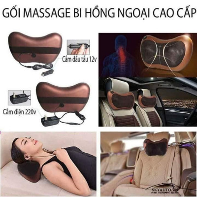Gối Massage Hồng Ngoại 8 Bi Mát Xa Cao Cấp Nhật Bản Gối Massage Vai Gáy Cao Cấp - hàng nhập khẩu