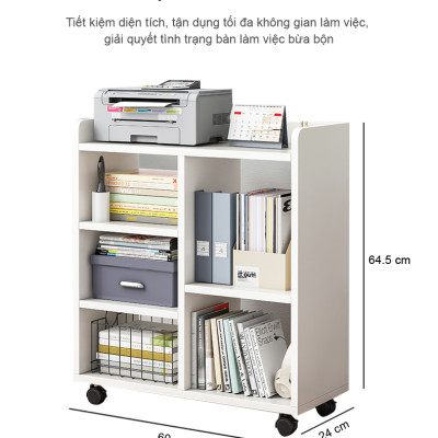 Kệ Đa Năng Lưu Trữ Đồ Dùng, Giá Sách Có Bánh Xe Thương Hiệu IGA - GP173