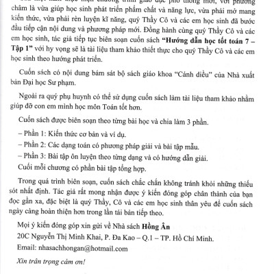 Hướng Dẫn Học Tốt Toán Lớp 7 - Tập 1 (Bám Sát SGK Cánh Diều) - HA