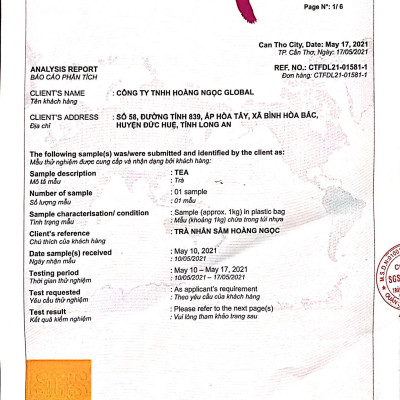 [Date xa] Trà nhân sâm hũ 100g - Hoang Ngoc Global