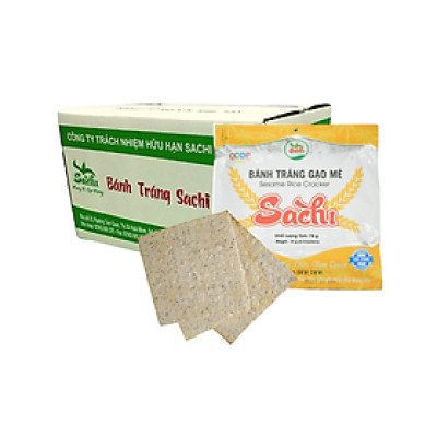 Thùng 25 Gói Loại 75Gram, Bánh Tráng Gạo Mè Cao Cấp Nướng Sẵn Sachi