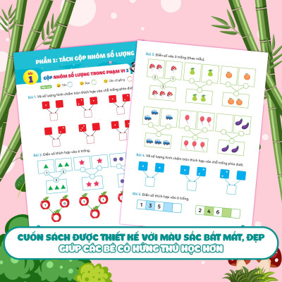 Sách - Phiếu Luyện Toán Tư Duy Cùng Gấu Kiki 4 - Tách Gộp Nhóm Số Lượng - Làm Quen Với So Sánh - Megabook