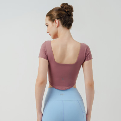 Áo Croptop Tập Yoga Gym Hibi Sports Cr823, Kiểu Corset Cổ Vuông, Kèm Mút Ngực