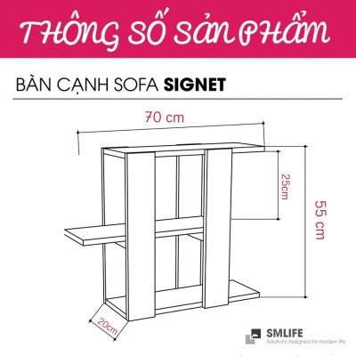 Bàn cạnh sofa SMLIFE Signet