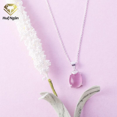 Dây chuyền bạc Ý 925 Huệ Ngân - Mặt đá phong thủy YYDZ122