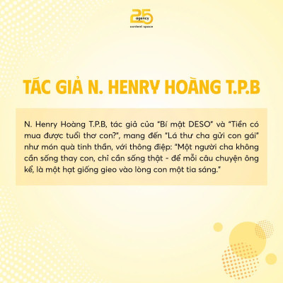LÁ THƯ CHA GỬI CON GÁI - Tác giả N. Henry Hoang T.P.B