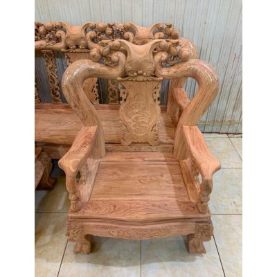 bộ bàn ghế quốc đào tay 12 gỗ hương đá nam phi