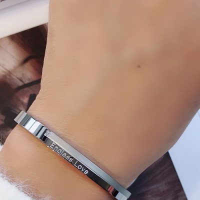 Vòng tay inox ENDLESS LOVE Hàn Quốc thời trang, phong cách và sang trọng VT193 - Màu bạc