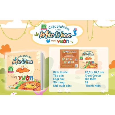 Sách - Cuộc Phiêu Lưu Của Mèo Tí Hon Trong Vườn (20 Stickers Con Vật Đáng Yêu) - Megabook