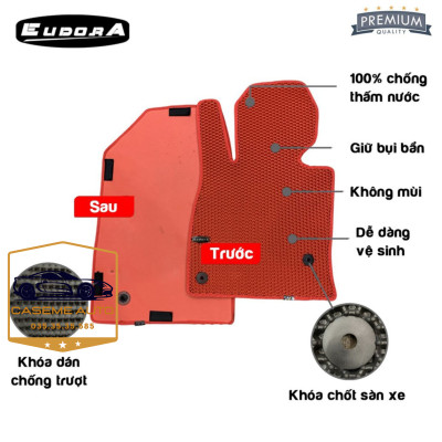 [HONDA HR-V] Thảm Trải Sàn, Lót Sàn Ô Tô Cao Su Eudora CloudFoam Thiết Kế Theo Xe Dành Cho Xe HONDA HR-V, Chống Nước, Không Mùi, Ngăn Bụi Bẩn, Dễ Vệ Sinh - Hàng Chính Hãng