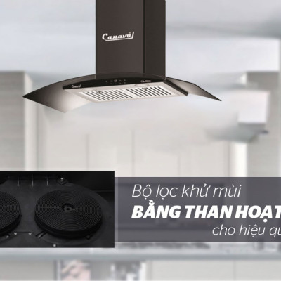 Máy hút mùi kính cong Canaval CA8890S - Hàng nhập khẩu