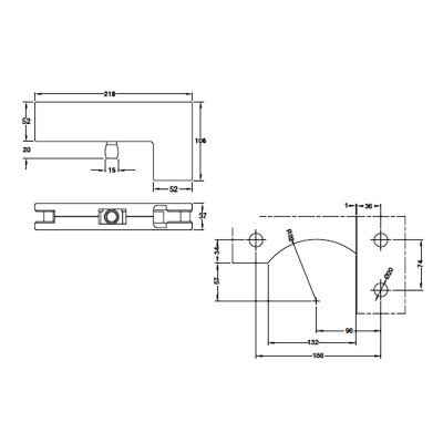 Kẹp kính chữ L Hafele, inox bóng - 981.00.663