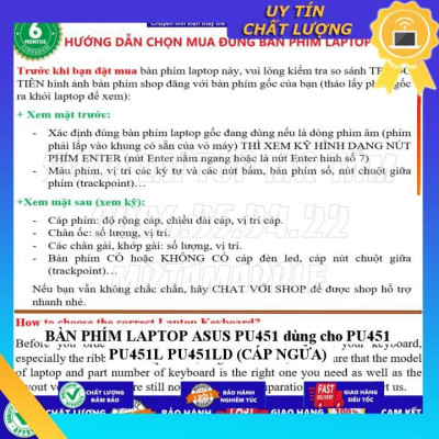 BÀN PHÍM LAPTOP ASUS PU451 dùng cho PU451 PU451L PU451LD (CÁP NGỬA) - Hàng Nhập Khẩu New Seal