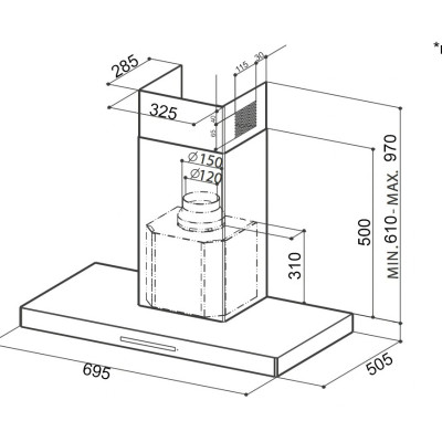 Máy hút mùi Dann DS70T - Hàng chính hãng