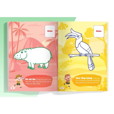 Sách - Con Tô Màu - Thám Hiểm Rừng Nhiệt Đới (24 Stickers) - Megabook