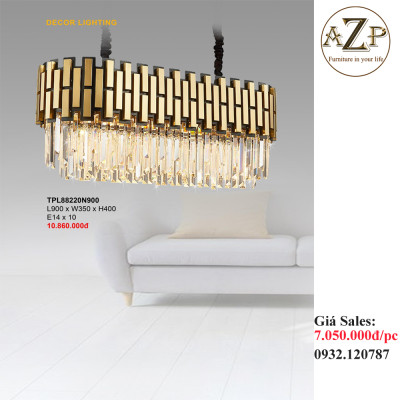 ĐÈN THẢ TRẦN PHA LÊ / ĐÈN THÔNG TẦNG TRANG TRÍ PHÒNG KHÁCH / PHÒNG NGỦ / CẦU THANG / KHÔNG GIAN SANG TRỌNG AZP-88220 phong cách đương đại, hàng nhập khẩu AZP