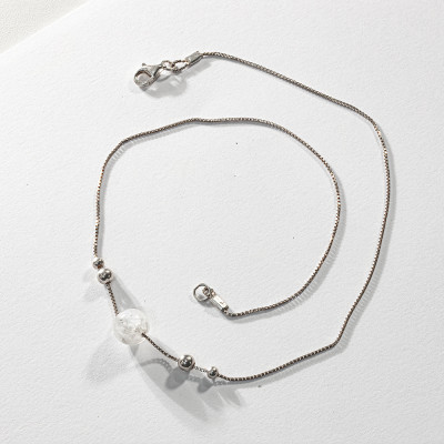 Dây Chuyền Phong Thủy Đá Mặt Trăng MoonstoneThiên Nhiên Bạc 925, Bao Kiểm Định, Món Qùa Trang Sức Ý nghĩa May Mắn Tài Lộc DC005