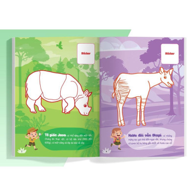 Sách - Con Tô Màu - Thám Hiểm Rừng Nhiệt Đới (24 Stickers) - Megabook