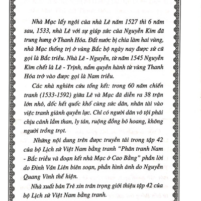 Lịch Sử Việt Nam Bằng Tranh - Tập 42 : Phân Tranh Nam-Bắc Triều Và Đoạn Kết Nhà Mạc Ở Cao Bằng (Tái Bản 2018)