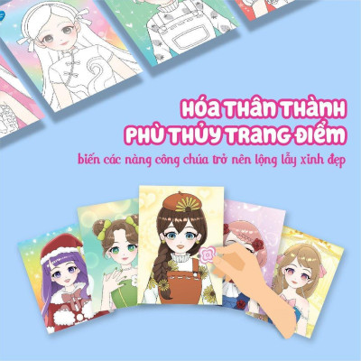 Sách - Trang Điểm Công Chúa - Tô Màu Và Bóc Dán Hơn 500+ Stickers Xinh Đẹp Cho Bé Gái - Megabook