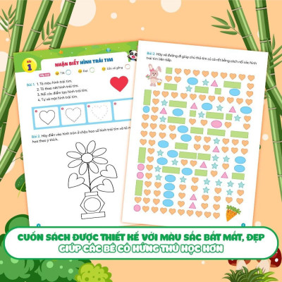 Sách - Phiếu Luyện Toán Tư Duy Cùng Gấu Kiki 2 - Làm Quen Với Hình Khối - Megabook