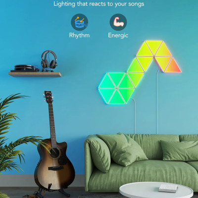 Đèn LED tam giác lắp ghép Govee Glide Tri-angle H6067 | DIY, Thiết kế linh hoạt, 30+ hiệu ứng RGBIC, Nháy nhạc cực chất