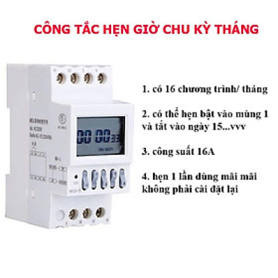 Timer NKG-5 hẹn giờ theo chu kỳ tháng 16A/220V