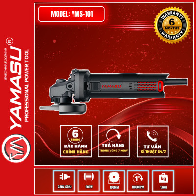 MÁY MÀI GÓC TAY NGẮN  900W 100MM CÔNG TẮC SƯỜN YMS-101 YAMASU - HÀNG CHÍNH HÃNG