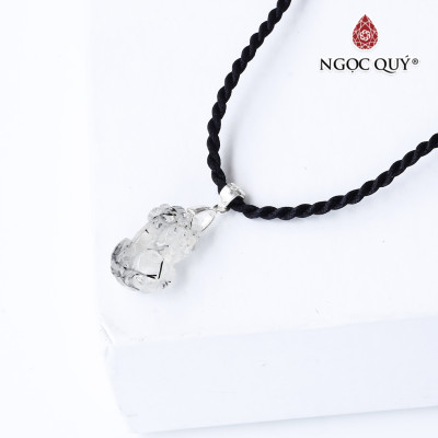 Mặt dây chuyền tỳ hưu đá thạch anh tóc đen mệnh thủy, mộc - Ngọc Quý Gemstones