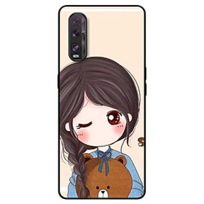 Ốp lưng dành cho Oppo Find X2 mẫu Nàng Ôm Gấu