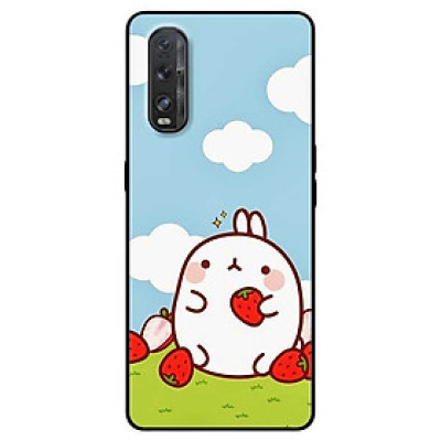 Ốp lưng dành cho Oppo Find X2 mẫu Thỏ Mập Ăn Dâu