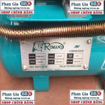 [chính hãƞg] Máy Nén Khí Có Dầu Liền Trục 1.5HP Romano 12L, 100% Dây đồng, Bảo hành 1 năm