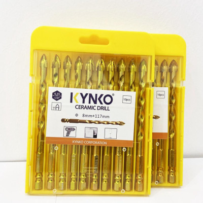 (HỘP 10 MŨI) MŨI KHOAN KÍNH - GẠCH MEN 4 CẠNH, CHÂN LỤC GIÁC MKKGM- 8117 đường kính phi 8mm